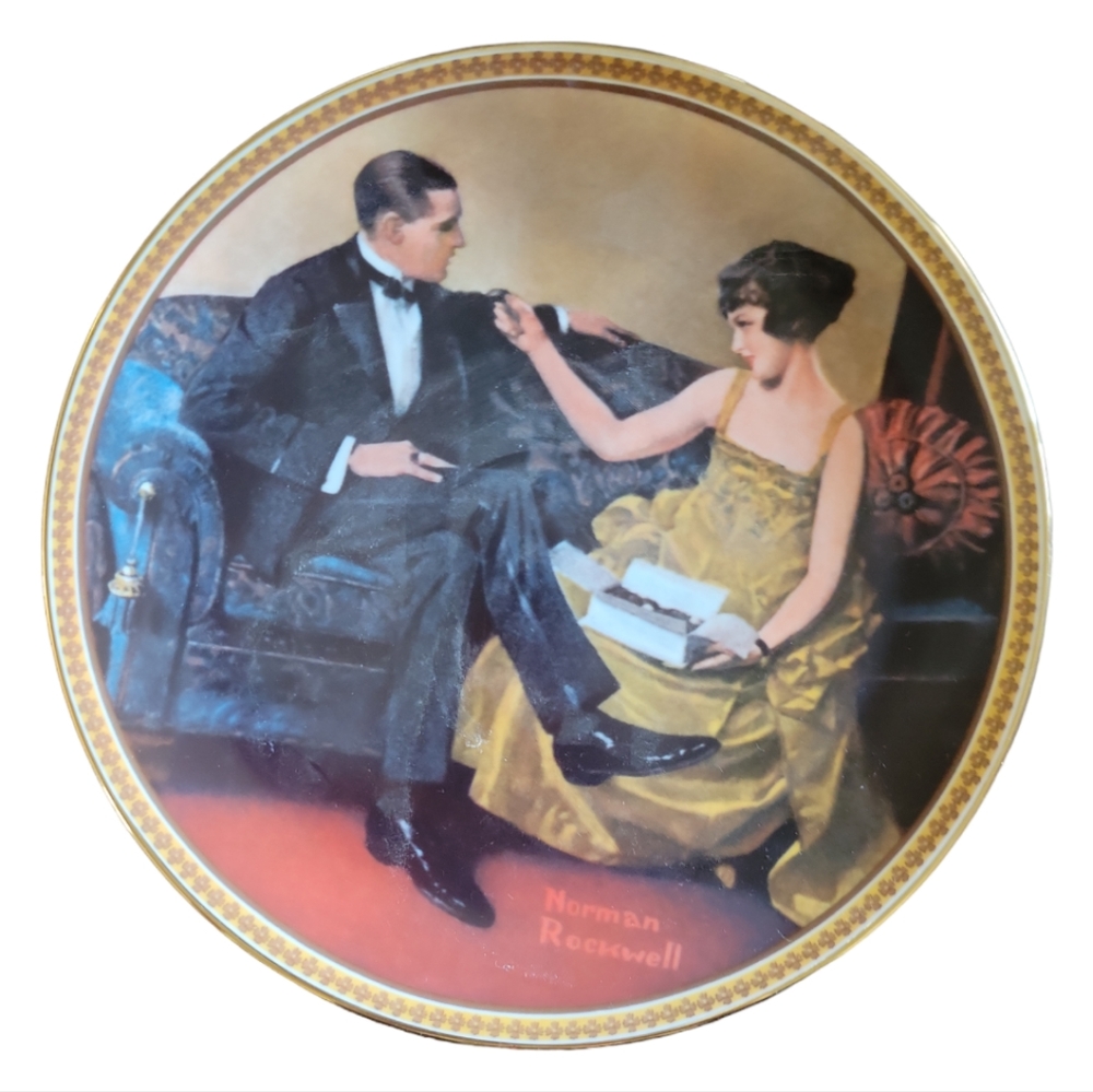 Vtg 83 Norman Rockwell FLIRTING In The PARLOR Knowles Collector's Plate LE COA